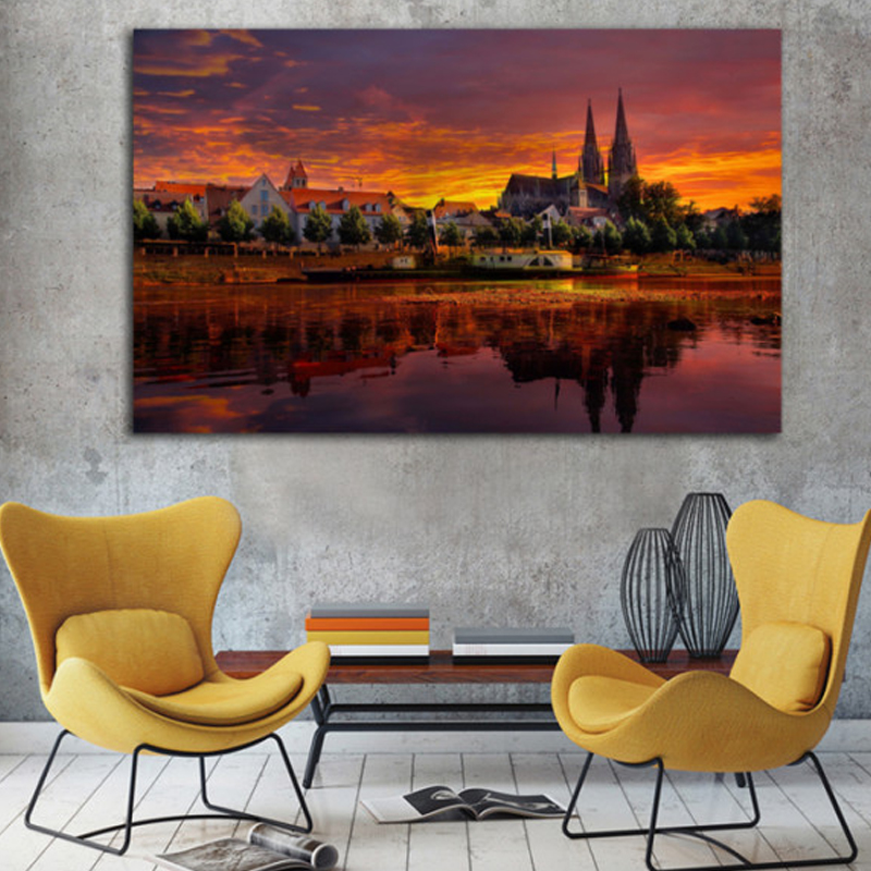 Πίνακας σε καμβά με Πόλεις Germany Sunset